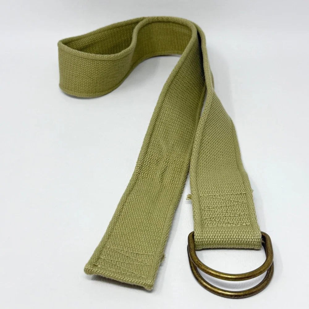 Womens‎ Canvas D-Ring Belt Set 3pc Olive Green Pink Striped Beach Heart 41-44in
